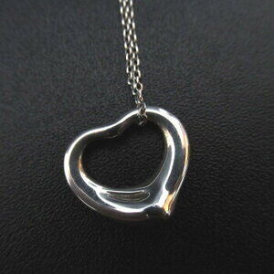 Tiffany Co Elsa Peretti Open Heart Necklace Pendant SV Silver Luxs